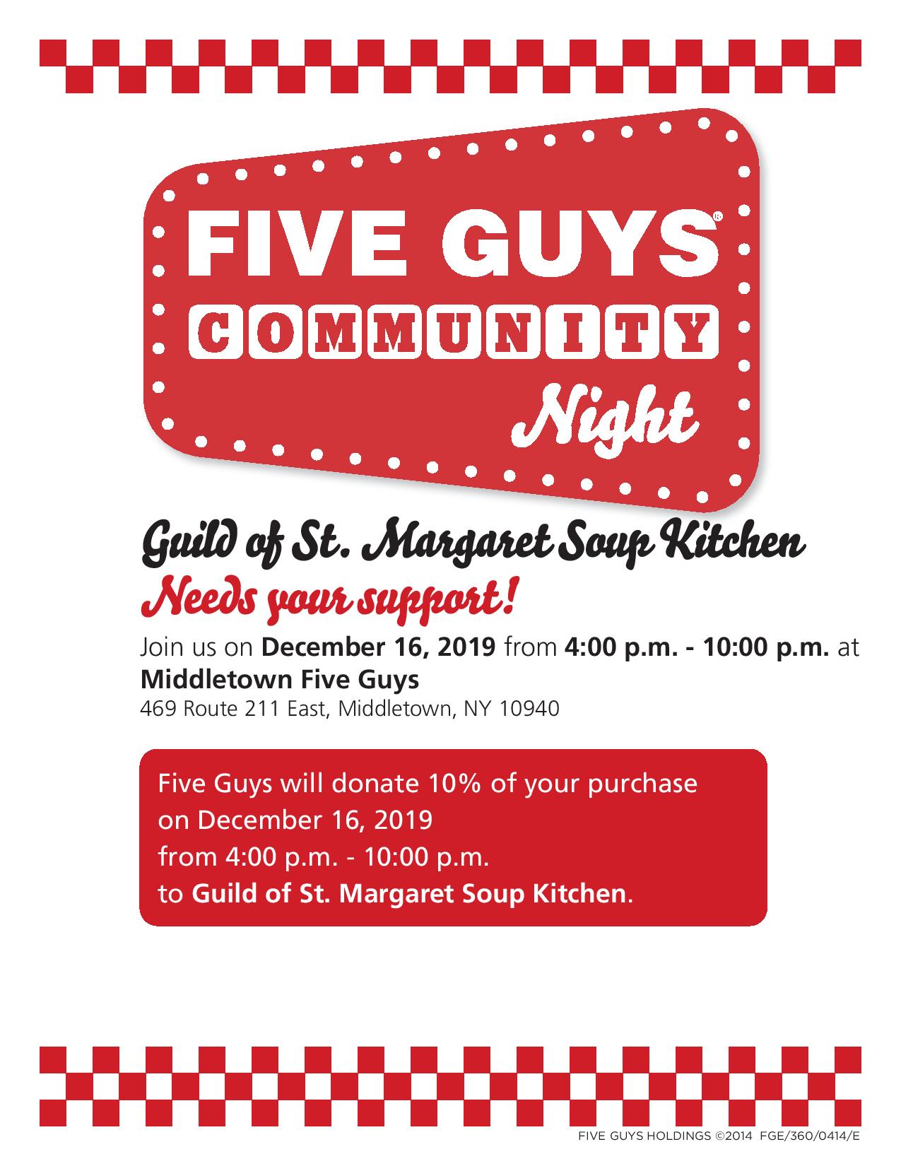 Events For October 2024 Guild Of St Margaret Soup Kitchen   Five Guys Page 001 